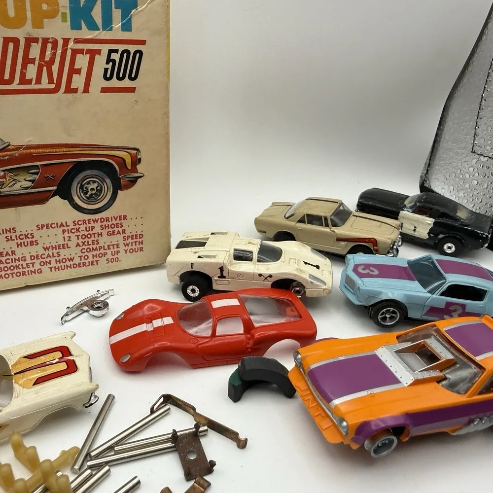 10pc+  Lot Vintage Aurora Slot Cars T-Jet Thunderjet 500 Corvette Porsche Bronco